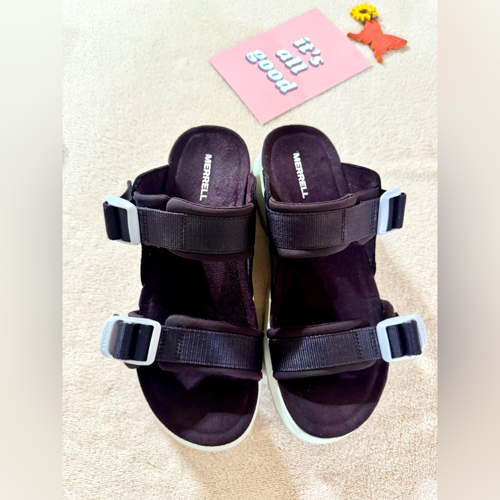 Merrill— Alpine Cush Platform Slide Sandals— Burgundy ☀️ - Picture 4 of 10